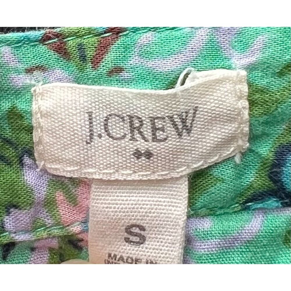 Woman’s J. Crew Floral/Geometric Dress or Tunic or Cover Up in Green Multicolor - Picture 6 of 8